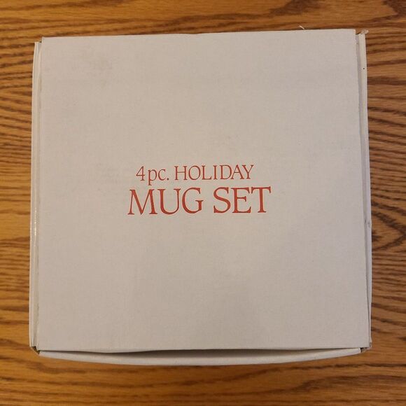 Alco Industries Holiday Mug Set 4-Piece Vintage Holly Leaves and Berries No 1149 - Picture 13 of 15